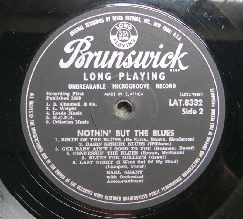 Nothin but the Blues - Earl Grant - Vintage Vinyl LP - VG