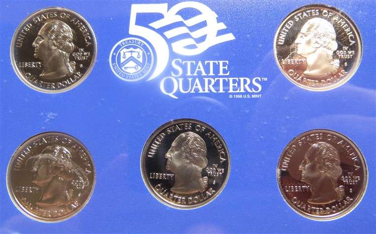 2002 US Proof Coin Set & includes 5 x New proof Quarters Set