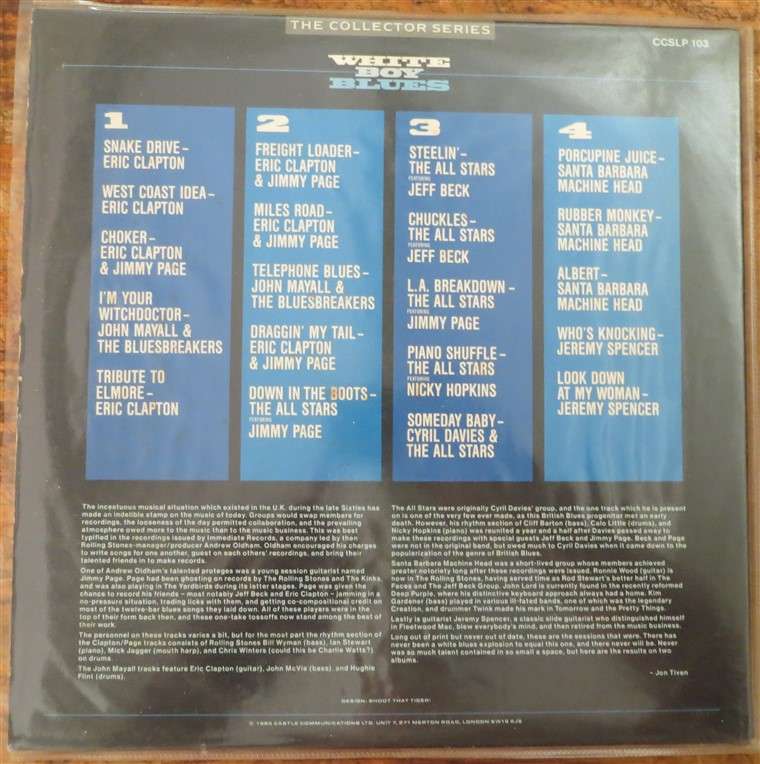 White Boy Blues Jimmy Page/Clapton/Jeff Beck - Vinyl LP - VG