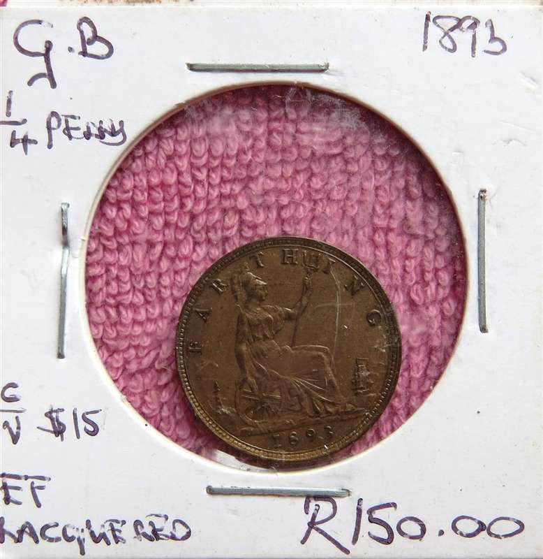 1893 GB Victoria Farthing - Young Head