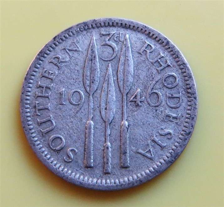 1946 Southern Rhodesia 3d Silver Coin