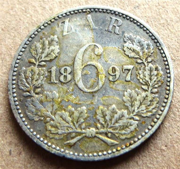 ZAR 1897 Sixpence 6d Silver