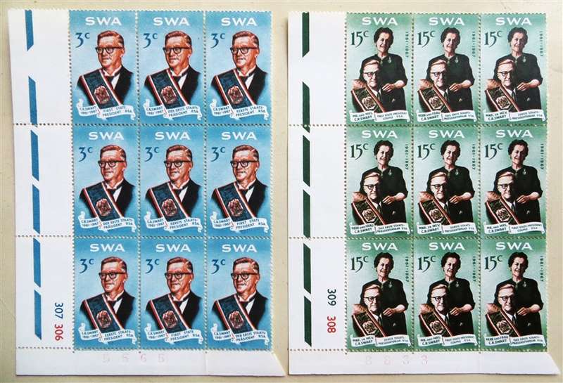 1967 C.R Swart Control Blocks of 9 - 1 Bid for Both