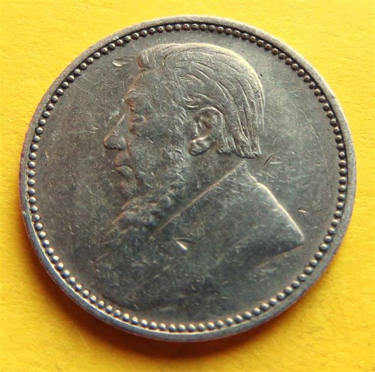 1897 ZAR 0.925 Silver 6d Six Pence Coin