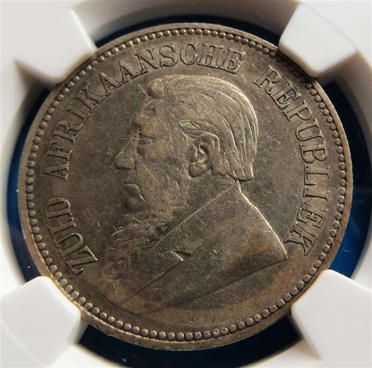 ZAR 1895 2 1/2 Shillings Halfcrown Silver NGC VF35