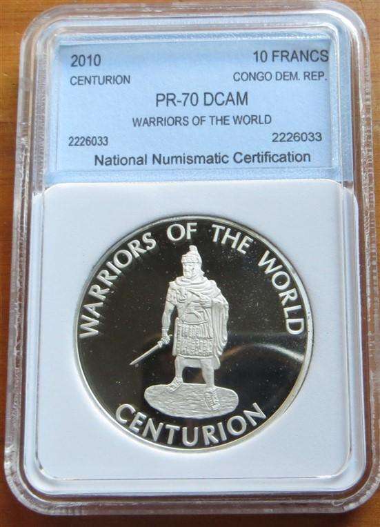 2010 Congo - Centurion Warrior - 10 Fr - PF70 DCAM