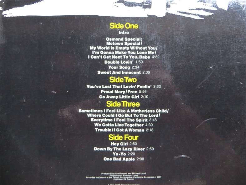 The Osmonds - LIVE 2 x LP Set - Vintage LP - VG