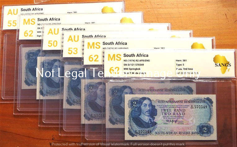 6 x Consecutive No. T.W De Jongh R2 Notes D121 prefix - bid per note