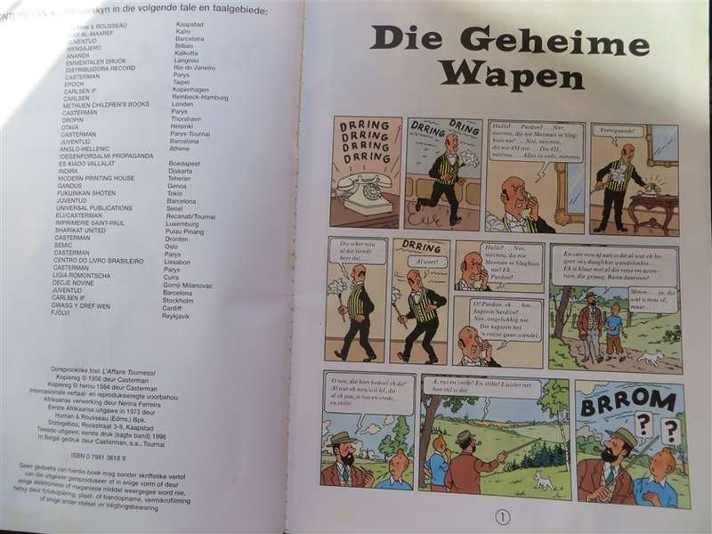 Tintin/Kuifie - Die Geheime Wapen -  Herge - Afrikaans Comic