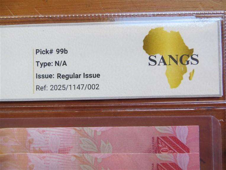 3 x Venezuela MS63 SANGS Graded Consecutive No. 20 000 Bolivares