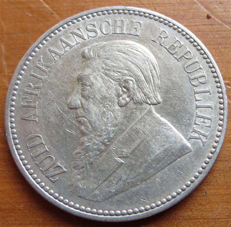1896 ZAR 2/6 Shillings Half Crown 0.925 Silver Scarce - Details