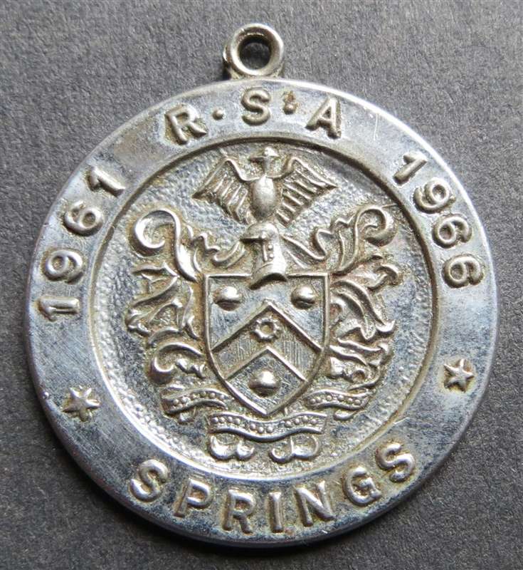 1961-1966 Springs SA Republic 5 years Commemorative Medallion
