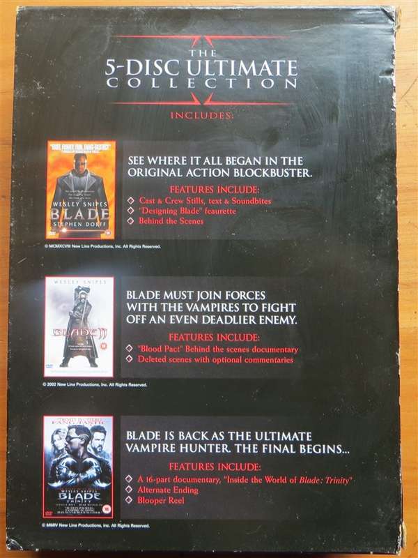 The Blade Trilogy DVD Box set - 5 Discs  - 1 Bid for All