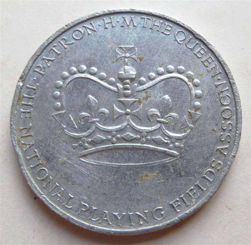 Queen Patron National Playing Fields Coronation Medallion