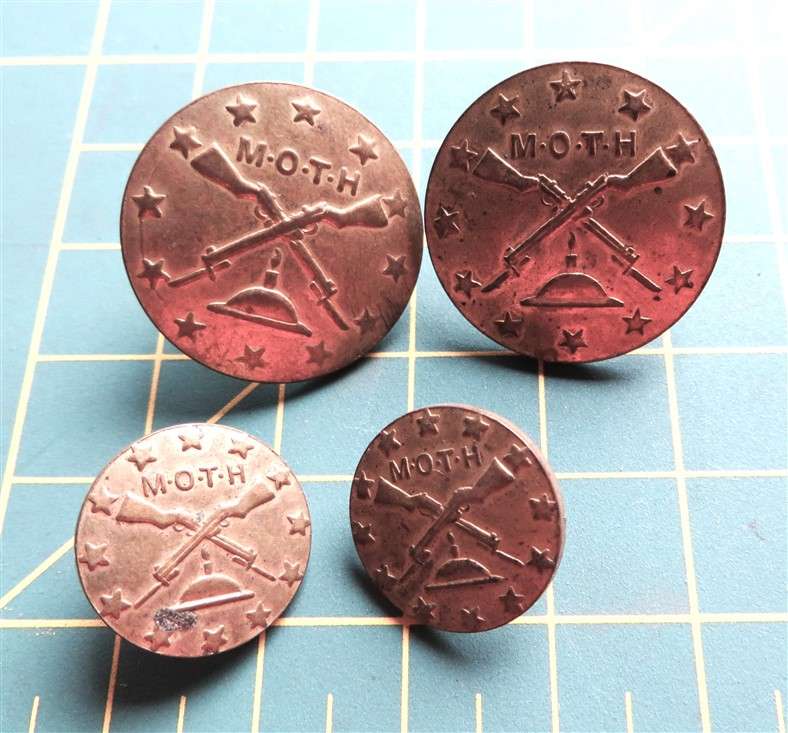 Memorable Order of the Tin Hats M.O.T.H Buttons Lot