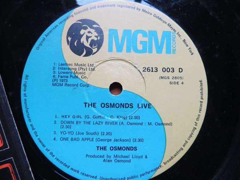 The Osmonds - LIVE 2 x LP Set - Vintage LP - VG