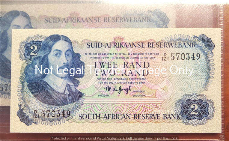 6 x Consecutive No. T.W De Jongh R2 Notes D121 prefix - bid per note