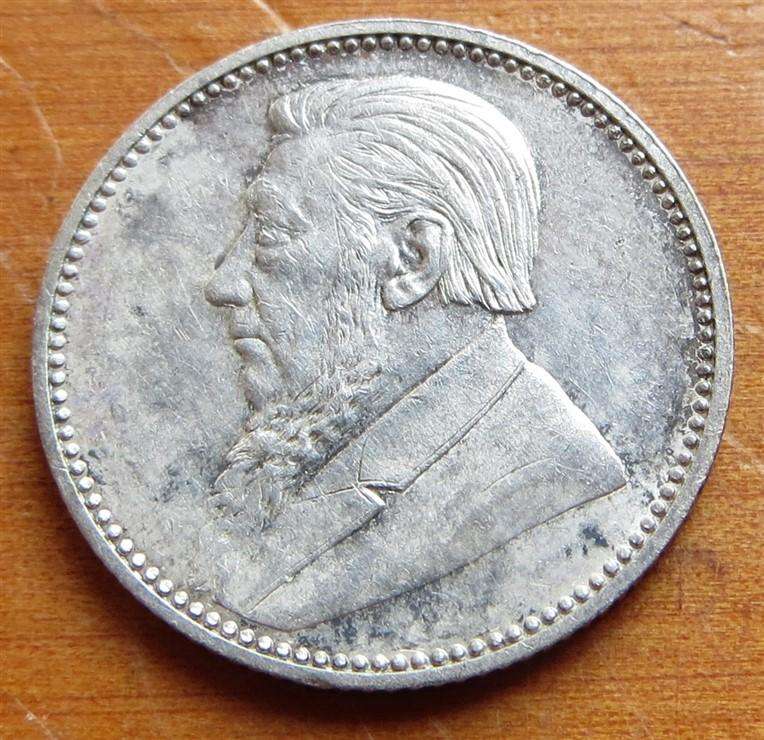 1897 ZAR 6d Sixpence 0.925 Silver Scarce - Details