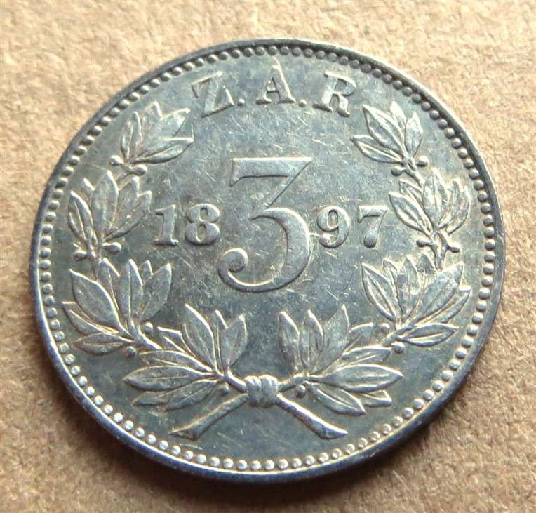 ZAR 1897 Sixpence 6d Silver