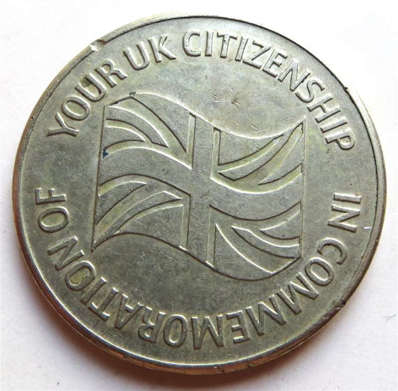 UK Citizenship Commemorative Medallion 44mm