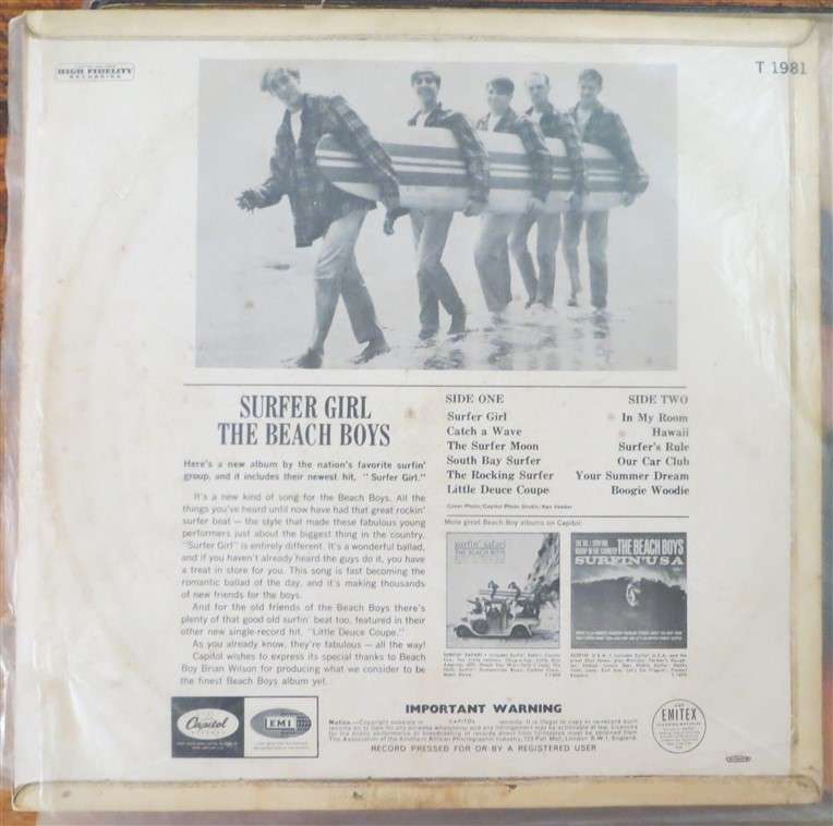 The Beach Boys - Surfer Girl - Vinyl LP - VG