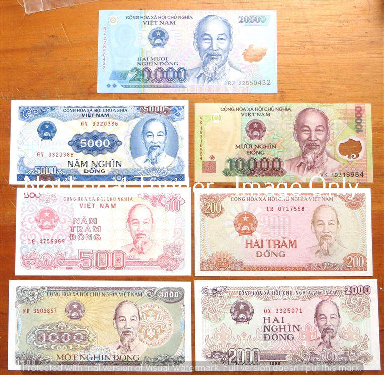 Vietnam Note Set 200 to 20000 Dong - Condition - 1 bid for All