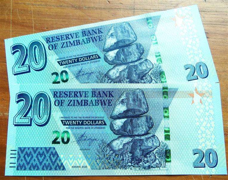 2 x Consecutive Reserve Bank of Zimbabwe - $20 Dollars - Harare 2020