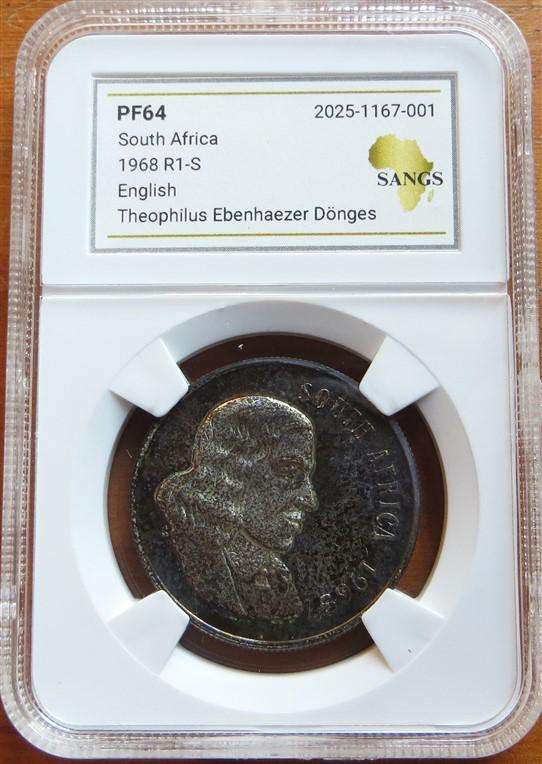 1968 RSA R1 Proof PF64 English - Incorrectly graded Donges