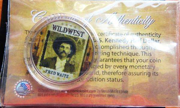 US Kennedy Half Dollar Colorized Wild West - Fred Waite