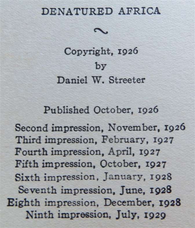 Denatured Africa - D.W Streeter