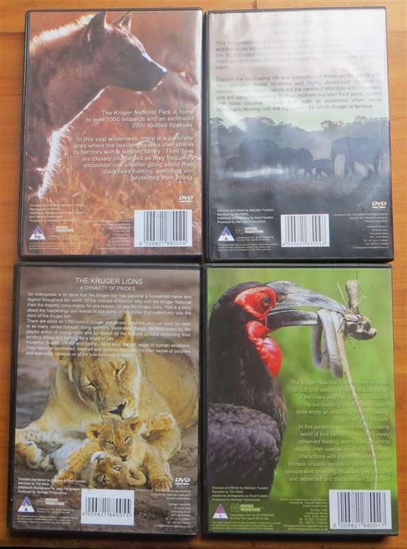 4 x Kruger Park Documentary DVD's - 1 Bid for All