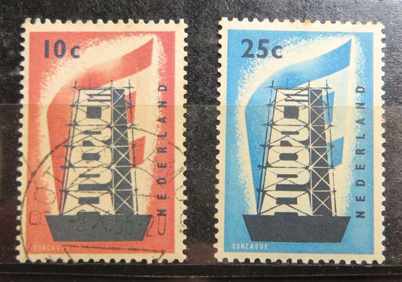 1956 Netherlands Europa Stamp Set SG 836/7