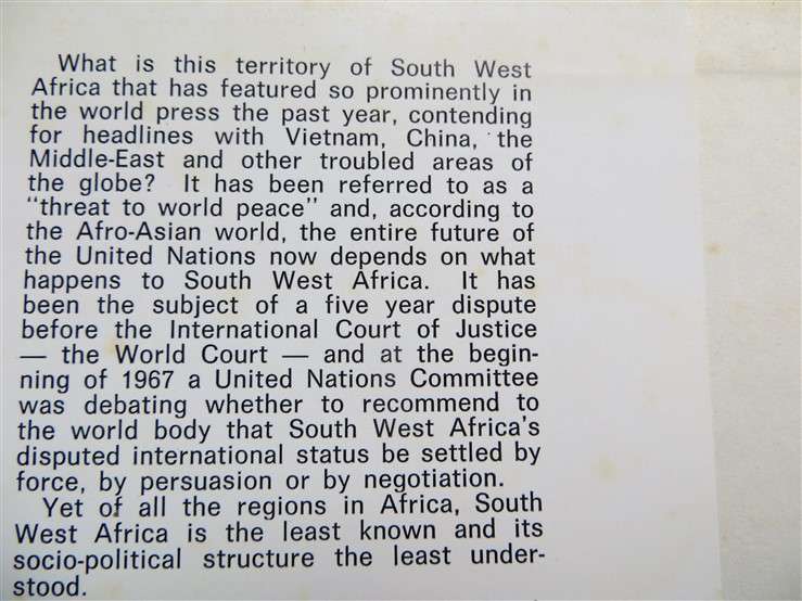 South West The Last Frontier in Africa - Eschel Roodie -  (1967) Hardcover