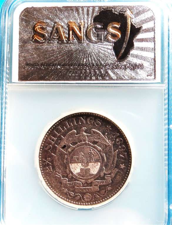ZAR 1897 2 1/2 Shillings Halfcrown Silver SANGS XF40