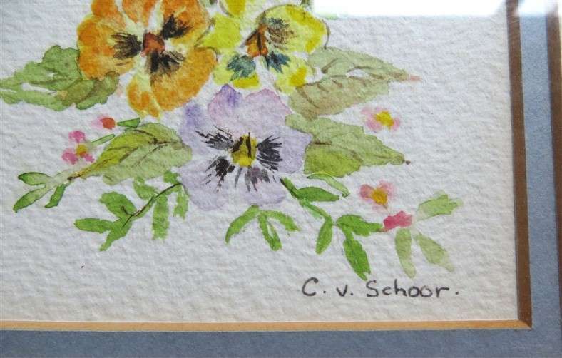 Original C.V Schoor - Framed Watercolour Painting