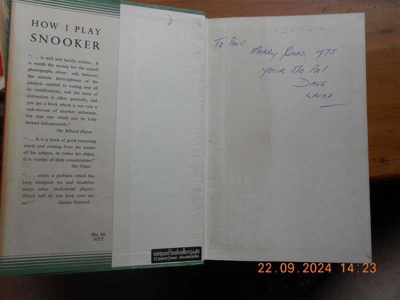 How I play Snooker - Joe Davis - 1950 Hardcover