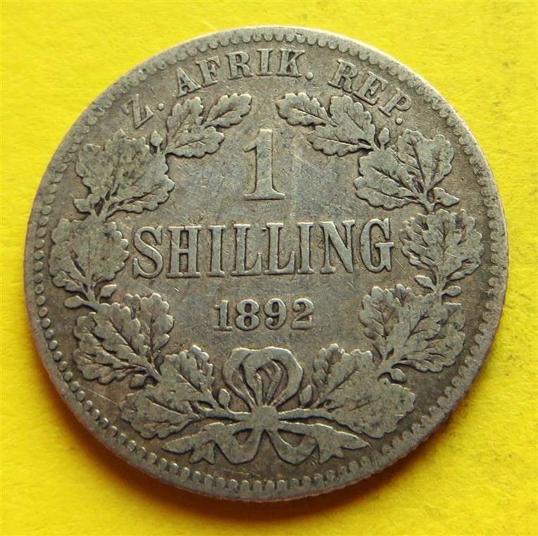 1892 ZAR 0.925 Silver 1/ Shilling Coin
