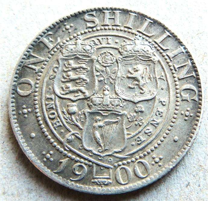 1900 Gb Victoria 1 Shilling Silver
