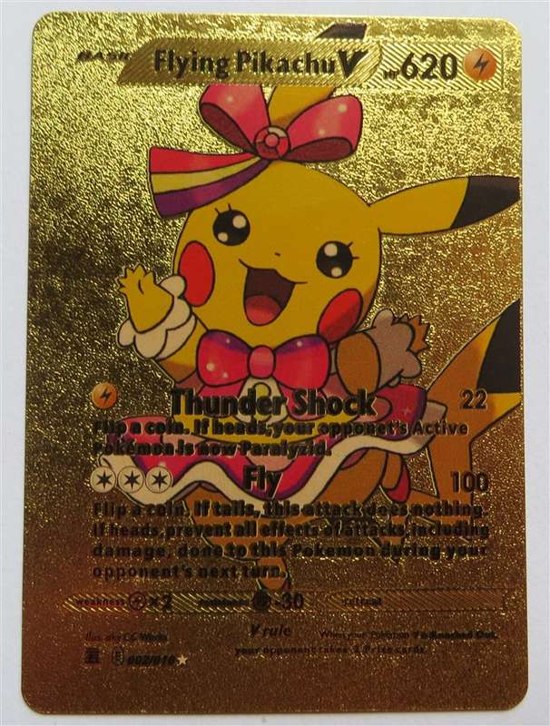 Pokemon Gold Flying Pikachu Card