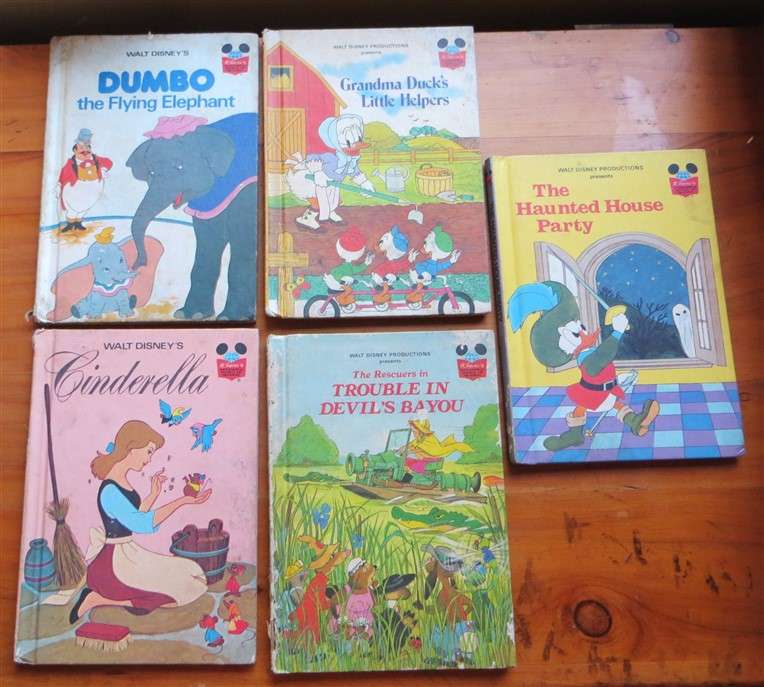 5 x Vintage Walt Disney Hardcover Books