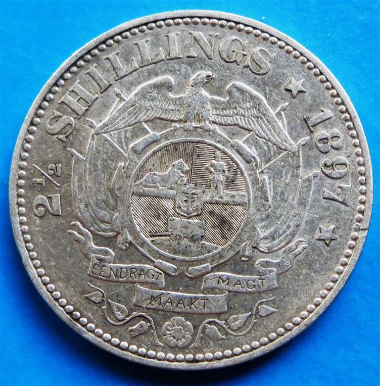 ZAR 1897 2 1/2 Shillings Halfcrown Silver - Great Details Grade for Yourself