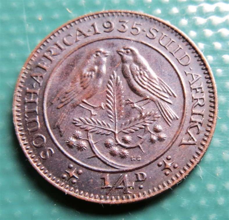1935 SA Union Penny 1/4d Farthing - Details