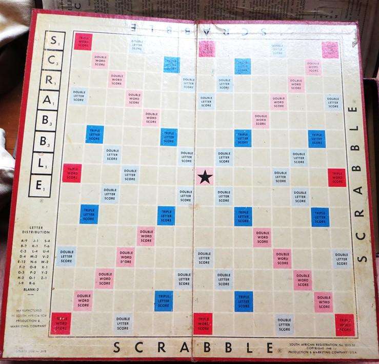 Vintage Scrabble Game - Complete - with letters in an old Bank Bag