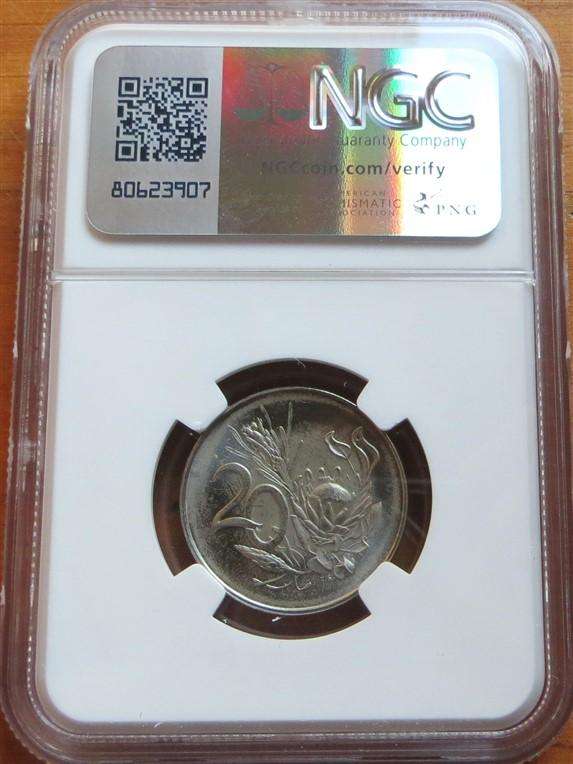 1965 RSA 20c UNC MS65 English NGC