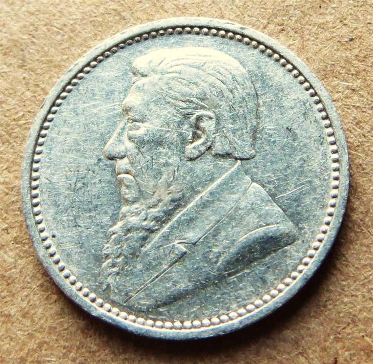 ZAR 1895 Three Pence 3d Silver