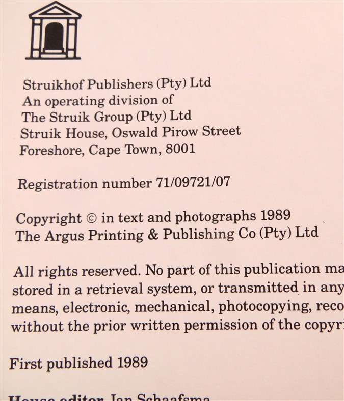 The Argus Book of Press Photographs - 1989 - Gift to the General Manager of The Star