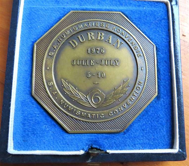 1976 SA Numismatic Convention - Durban - Large Scarce Medallion in Box