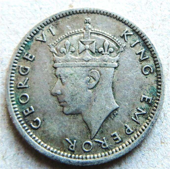 1944 Southern Rhodesia 6d Sixpence Silver Coin
