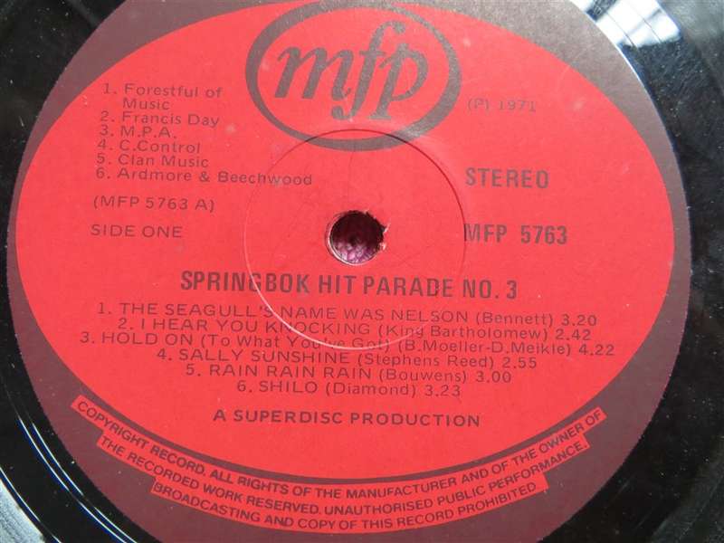 Springbok No.3 Vintage Vinyl LP - VG