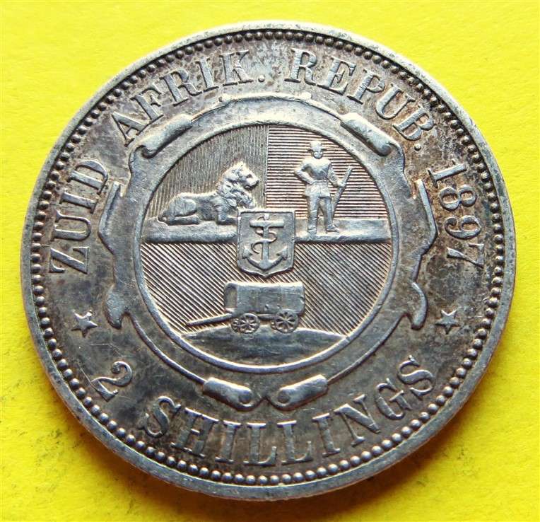 1897 ZAR 0.925 Silver 2/ Florin Coin - Great Details